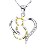 Cat in Heart Necklace OP
