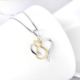 Cat in Heart Necklace OP