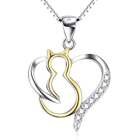 Cat in Heart Necklace OP