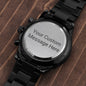 Customizable Black Chronograph Men's Watch - Add Your Message!