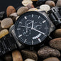 Customizable Black Chronograph Men's Watch - Add Your Message!