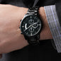 Customizable Black Chronograph Men's Watch - Add Your Message!