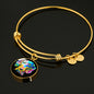 Dachshund Colorful Luxury Bangle with Pendant - Engravable!