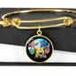 Dachshund Colorful Luxury Bangle with Pendant - Engravable!