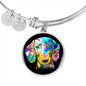 Dachshund Colorful Luxury Bangle with Pendant - Engravable!