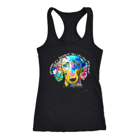 Dachshund Beware of Racerback Tank