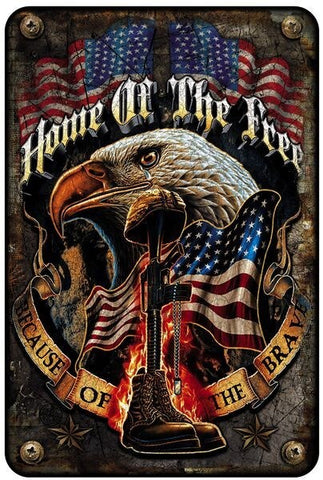 Military Shirt - Home Of The Free Sign