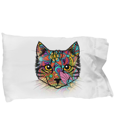 Colorful Cat Pillow Case