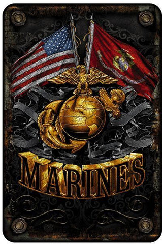 Military Shirt - Marines Flags Sign