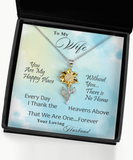 Wife Sunflower Necklace We Are One - Free Shipping