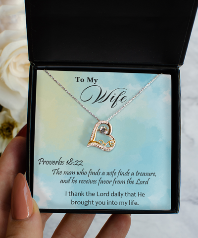 Proverbs 18:22 My Wife Love Necklace - Free Shipping